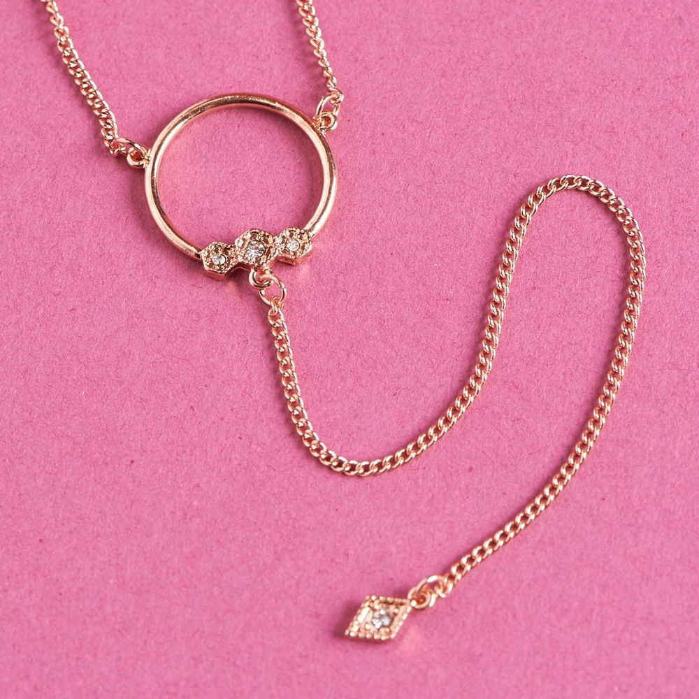 LUV AJ Full Bloom Lariat in Rose Gold